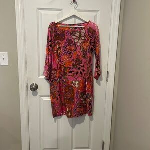 See By Chloe Silk and Cotton Abstract Print Pink Dress Size 6